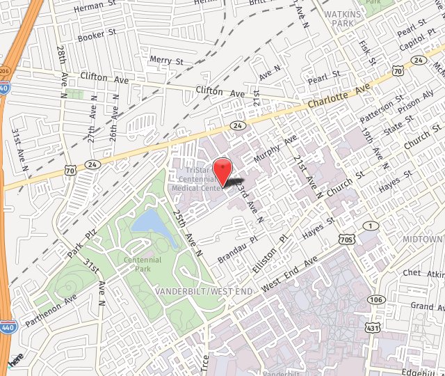 Location Map: 2400 Patterson Street Nashville, TN 37203