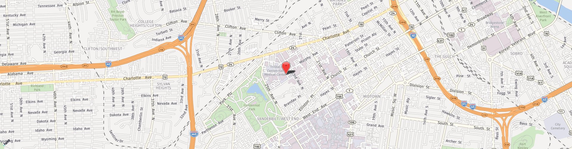 Location Map: 2400 Patterson Street Nashville, TN 37203