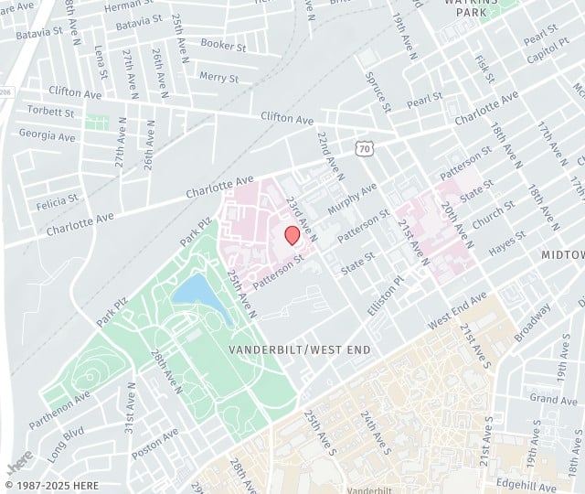 Location Map: 2400 Patterson Street Nashville, TN 37203