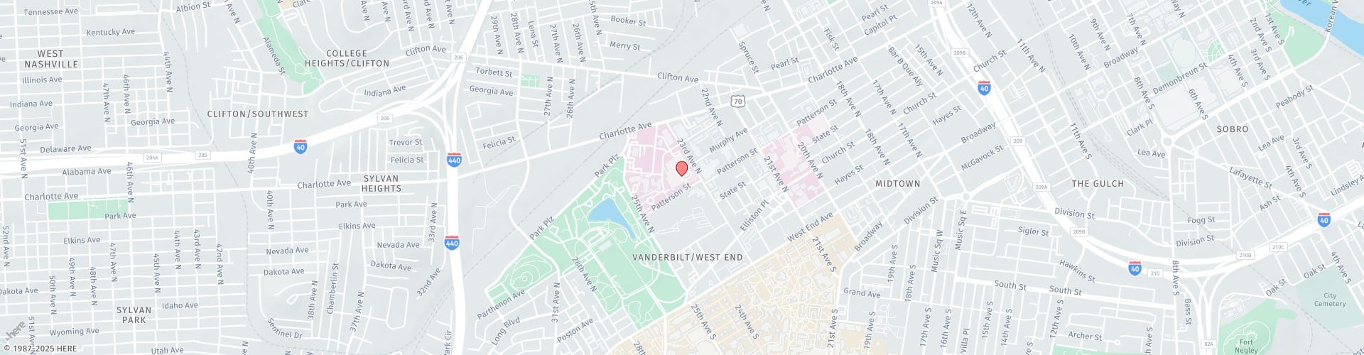 Location Map: 2400 Patterson Street Nashville, TN 37203